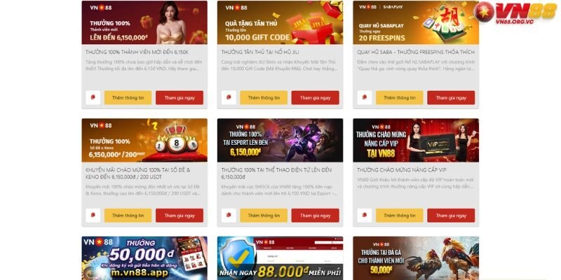 VN88 | Trang chủ VN88.COM - Link vào VN 88 Chính Thức 2026 49 Khuyến mãi VN88 – Hấp dẫn nhất thị trường